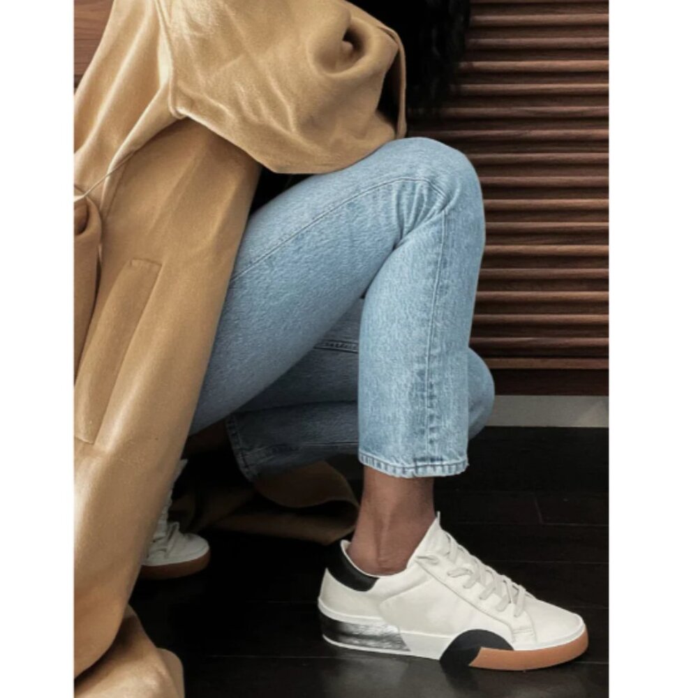 new  Dolce Vita Zina white/tan sneaker GENUINE LEATHER 257  3M4S